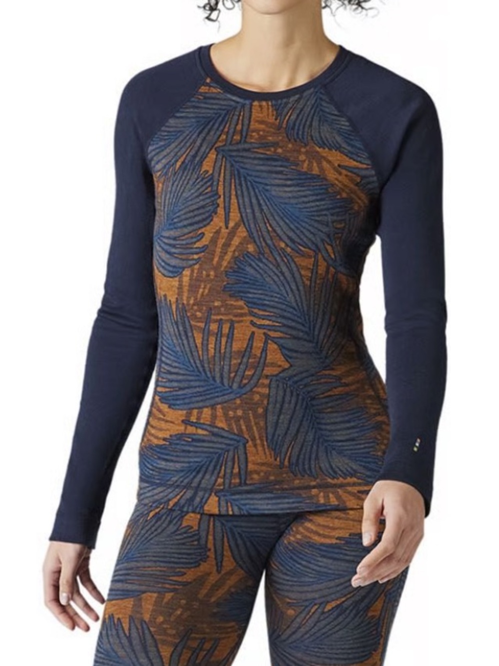 Smartwool | Merino Wool 250 Baselayer Crew Deep Navy Palm Orange Small